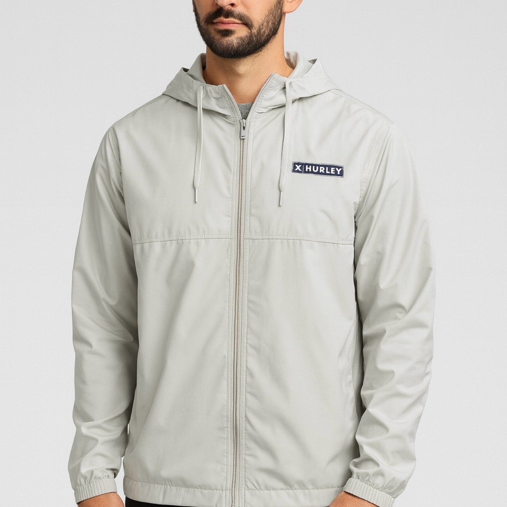 Hurley Men's Light Gray Windbreaker